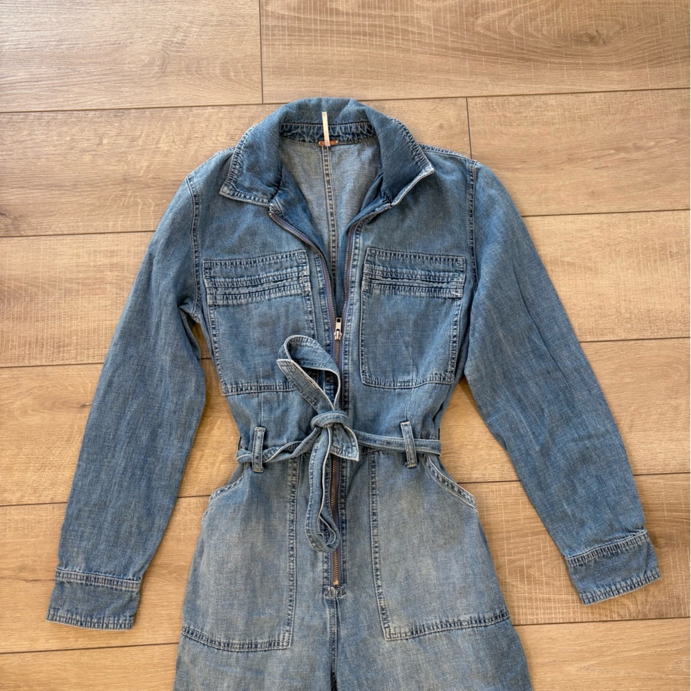 Free People Charlie Denim Jumpsuit - Picture 9 of 13